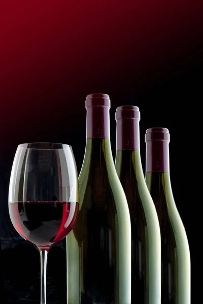 Glass Red Wine Bottles — Stock Photo, Image