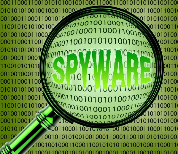 Computer Spyware Shows Internet Spy 3d Rendering — Stock Photo, Image
