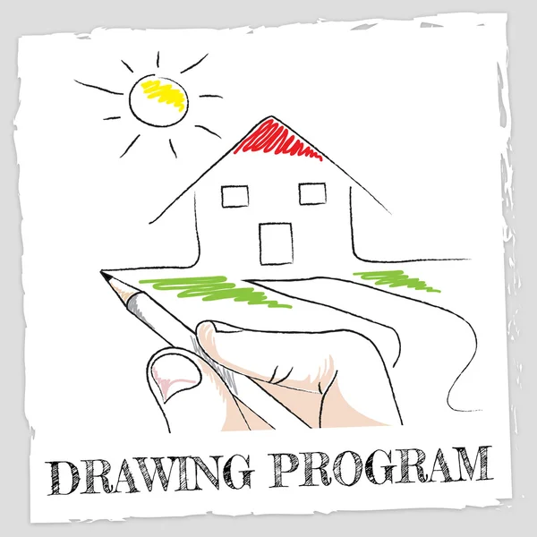 Drawing Program Represents Software Programs And Applications — Stock Photo, Image