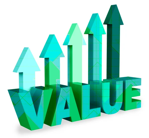 Sestavení hodnota znamená cenu nákladů 3d vykreslování — Stock fotografie