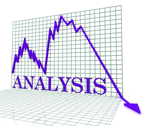 Gráfico de análise Meios negativos Análise Downturn 3D Rendering — Fotografia de Stock