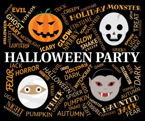 Halloween Party Shows Parties Celebration And Ghosts — Stock Photo, Image