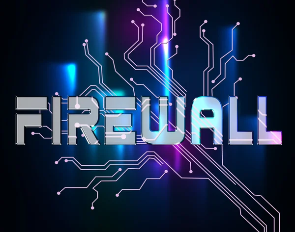 Firewall Word Means Protected Online And Safety — Stock Photo, Image