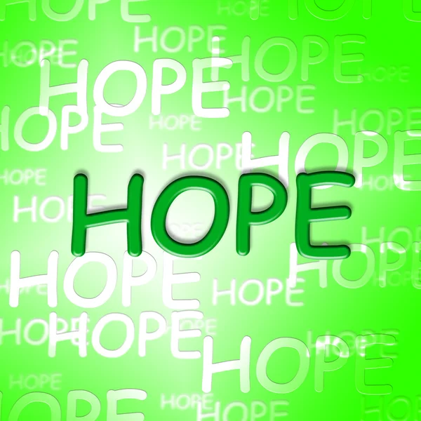 Hope Words Shows Wishing Wants And Hopeful — Stock Photo, Image