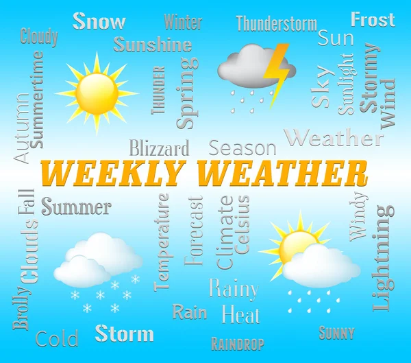 Weekly Weather Means Seven Day Forecast Or Metcast — Stock Photo, Image