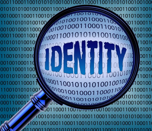 Személyazonosság-lopás a számítógép azt jelzi, hogy Online bűnözés 3d-leképezés — Stock Fotó