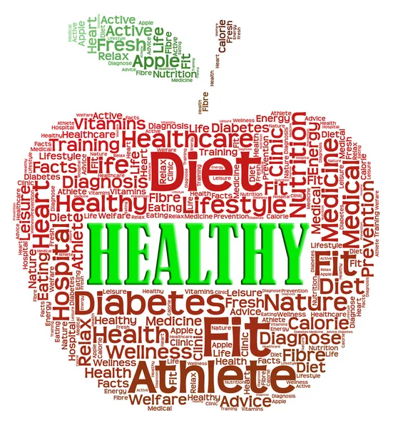 Здоровая яблоко указывает уход за здоровьем и благополучием — стоковое фото