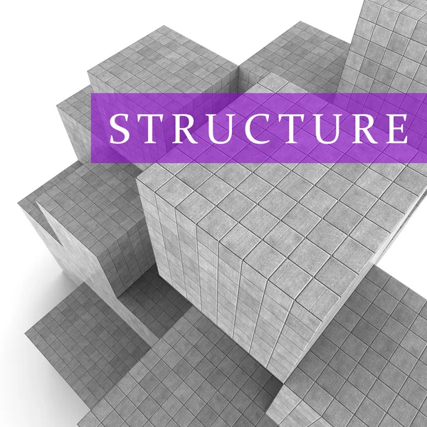 结构块手段组织的框架 3d 渲染 — 图库照片