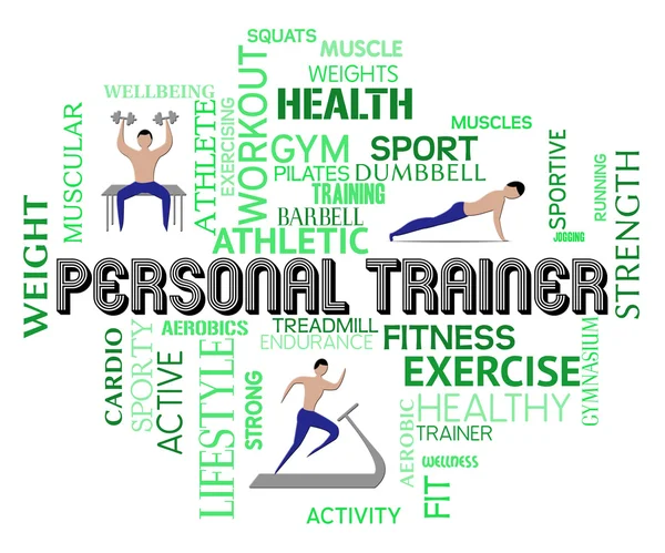 Personal Trainer Means Physical Activity And Athletic — Stock Photo, Image