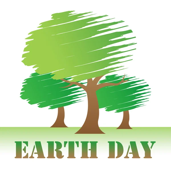 Dzień Ziemi drzewa pokazuje przyjazne środowisku i środowiska — Zdjęcie stockowe