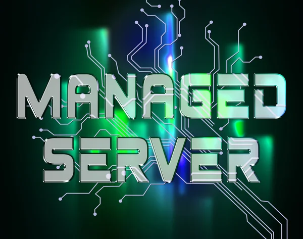 Server gestito Indica server informatici e connettività — Foto Stock