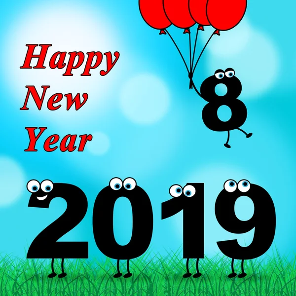 Twenty Nineteen Represents 2019 New Year 3d Illustration — Stock Photo, Image