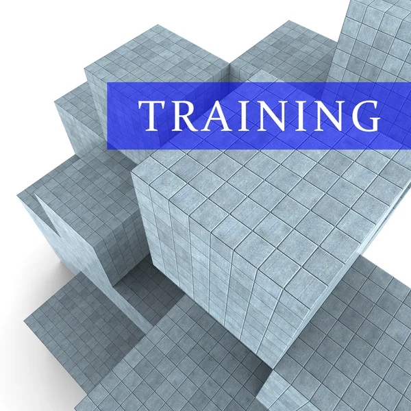 Тренировочные блоки указывают на обучение или изучение 3D рендеринга — стоковое фото