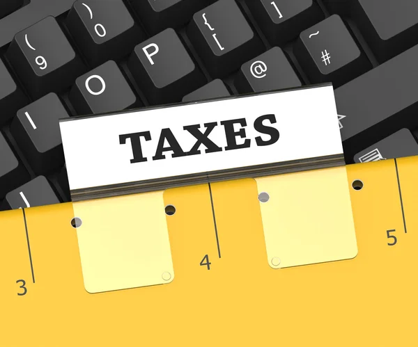 税收文件表明税收及关税 3d 渲染 — 图库照片