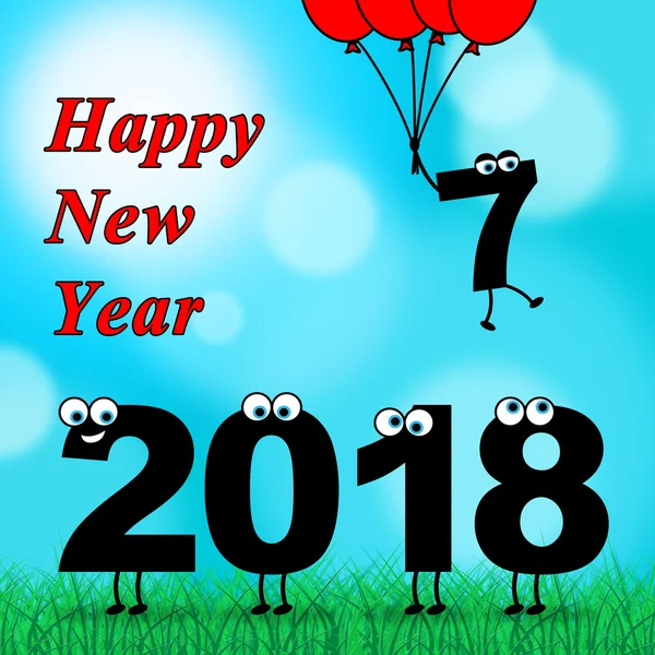 Twintig achttien vertegenwoordigt Happy New Year 2018 — Stockfoto