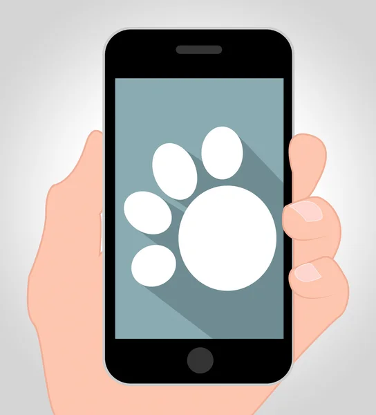 Hund tass Online representerar hundar 3d Illustration — Stockfoto