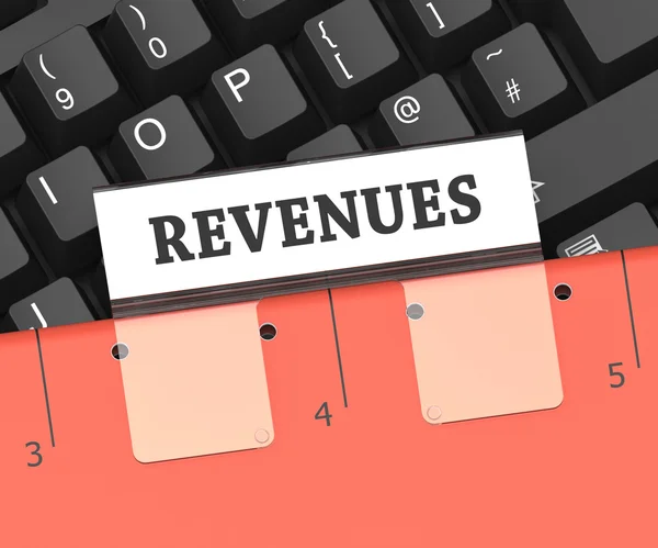 Revenues File Indicates Earning Gain 3d Rendering — Stock Photo, Image