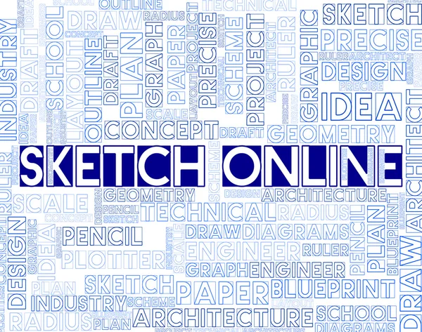 Sketch Online significa Design Sito Web e creatività — Foto Stock