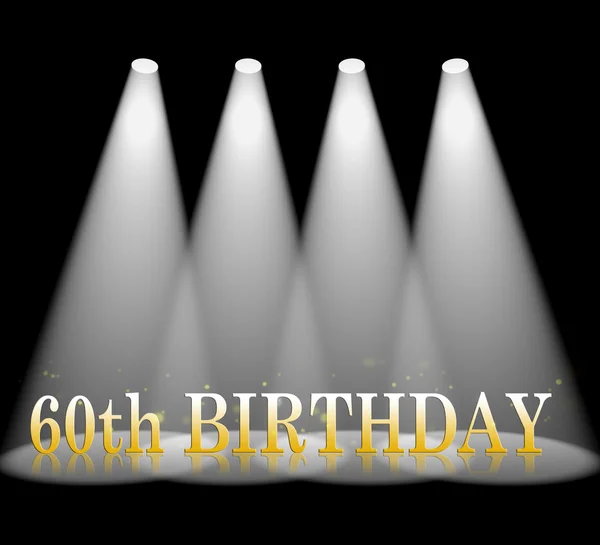 Šedesáté narozeniny ukazuje 60 oslava večírek pozdravy — Stock fotografie