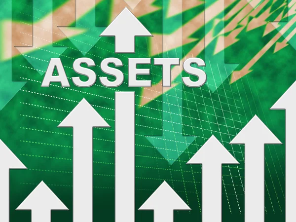 Vermögensdiagramm stellt Ressourcen Wertsachen und Bestände dar — Stockfoto