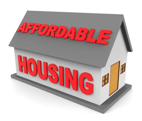 Prisvärda bostäder representerar låg kostnad hus 3d-Rendering — Stockfoto