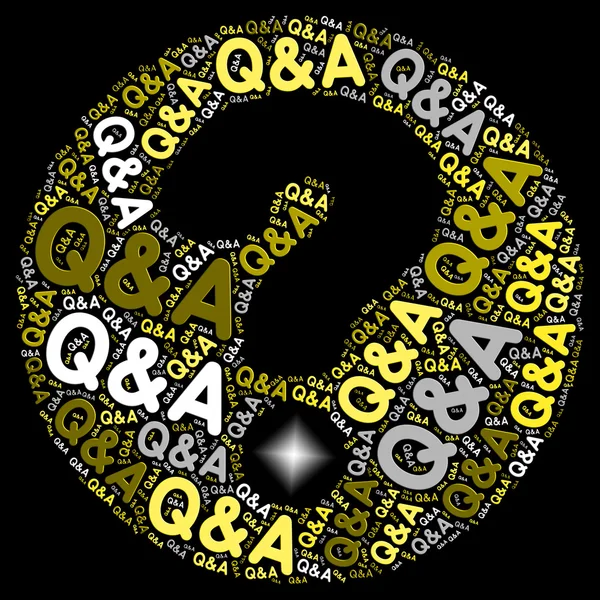 Q&A kérdőjelet képviseli kérdések és válaszok-információ — Stock Fotó