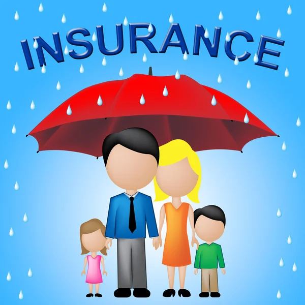 Family Insurance Shows Household Policy And Cover — Stock Photo, Image