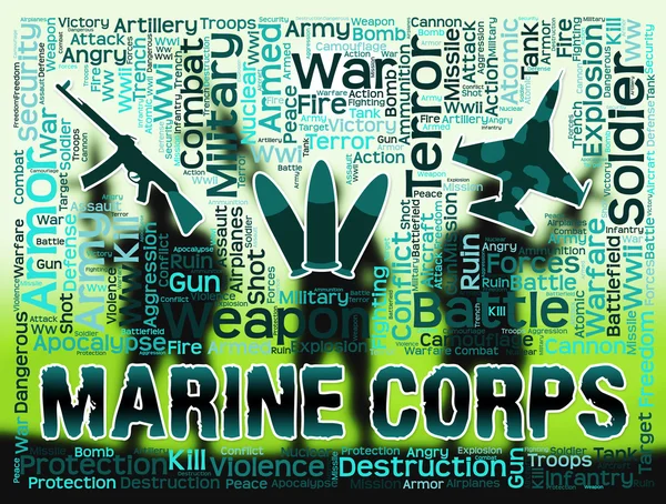 Marine Corps Represents Military Action And Warfare — Stock Photo, Image