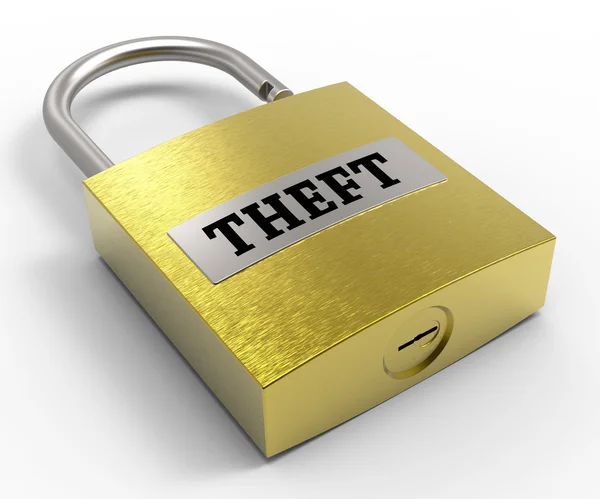 Theft Padlock Represents Safeguard And Stealing 3d Rendering — Stock Photo, Image