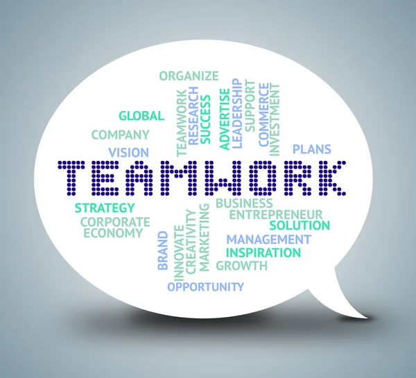 Teamwork Bubble Shows Working Together And Unity — Stock Photo, Image