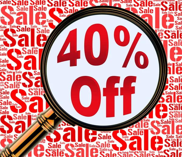 Forty Percent Off Represents 40% Discount 3d Rendering — Stock Photo, Image