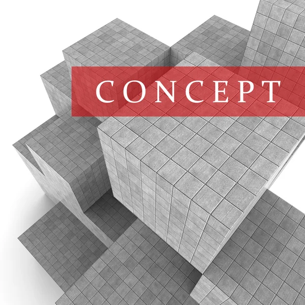 Concept Blocks montre des idées d'innovation rendu 3d — Photo