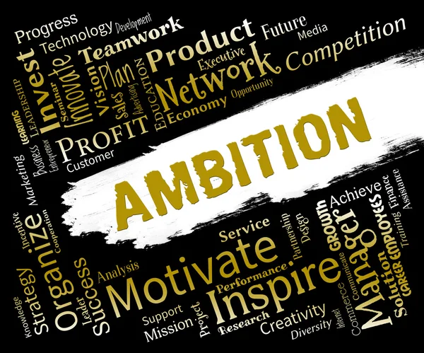 Ambition Words Show Aims Dreams And Targets — Stock Photo, Image