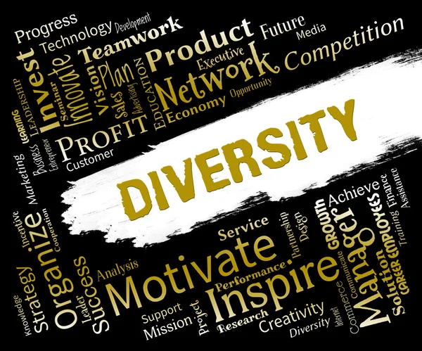 Diversity Words Indicate Difference Diversity And Variety — Stock Photo, Image