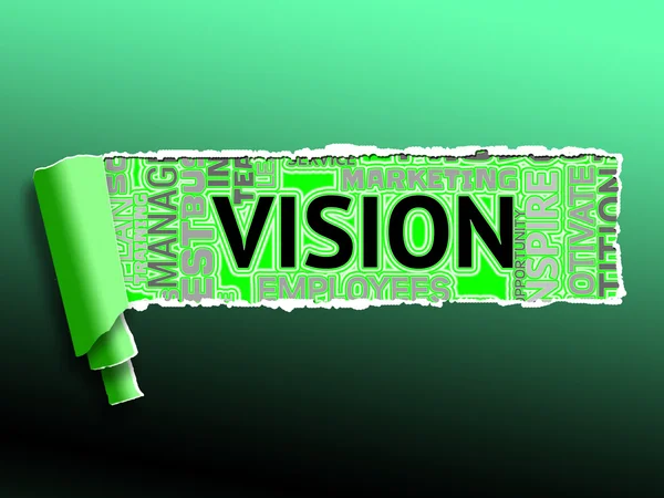 Vision Word Rappresenta Obiettivi e Obiettivi della Missione — Foto Stock