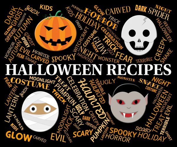 Halloween Recipes Represents Trick Or Treat Cookery — Stock Photo, Image