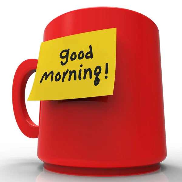 Good Morning Message Indicates Wake Up 3d Rendering — Stock Photo, Image