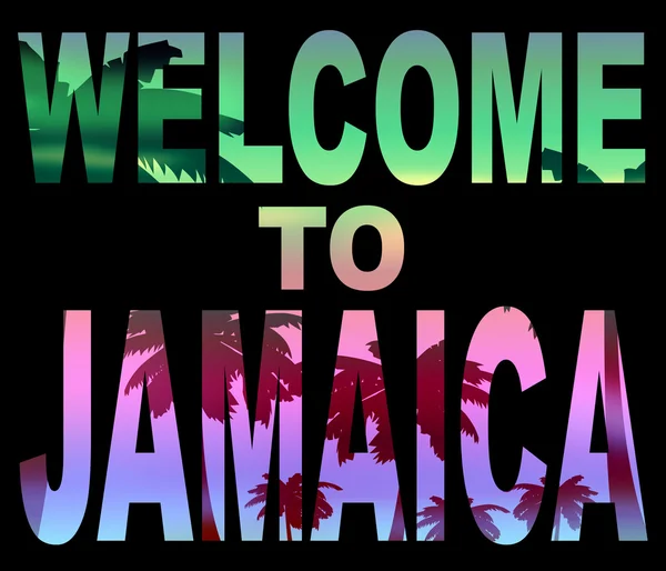 Welcome To Jamaica Shows Caribean Greeting And Vacation — Stock Photo, Image