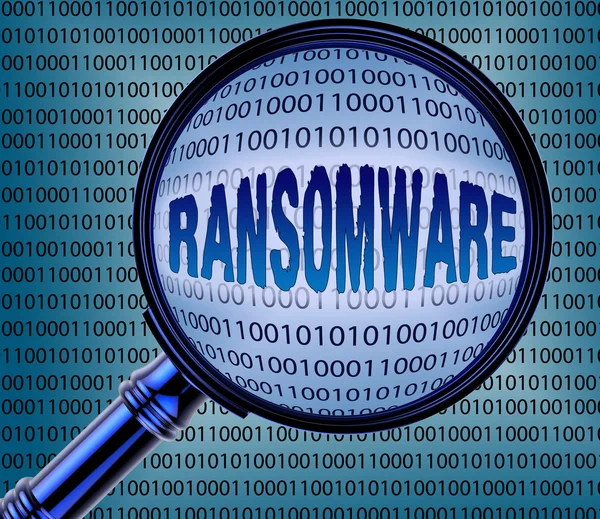 Computador Ransomware mostra extorsão on-line 3d Rendering — Fotografia de Stock
