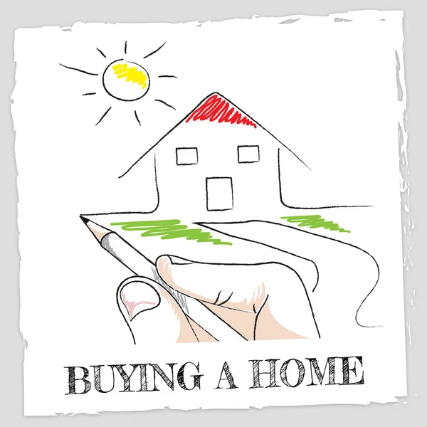 Buying A Home Means House Purchase And Mortgage — Stock Photo, Image