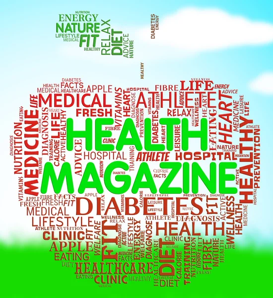 Revista Saúde significa saúde e meios de bem-estar — Fotografia de Stock