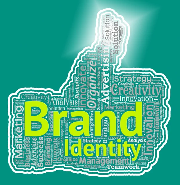 Brand Identity Thumb Indicates Company Id And Design — Stock Photo, Image