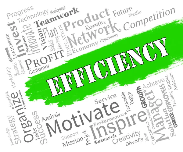 Efficiency Words Indicates Improve Effectiveness And Productivit — Stock Photo, Image