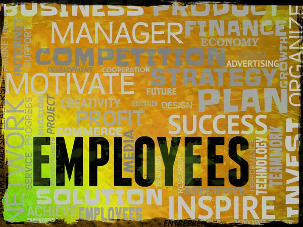 Employees Words Represents Hired Hand And Workforce — Stock Photo, Image