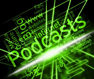Podcast Word yayın Web yayınları gösterir ve akarsu canlı
