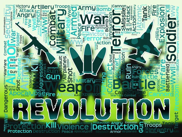 Palabras de Revolución significa cambio de régimen o golpe de estado — Foto de Stock