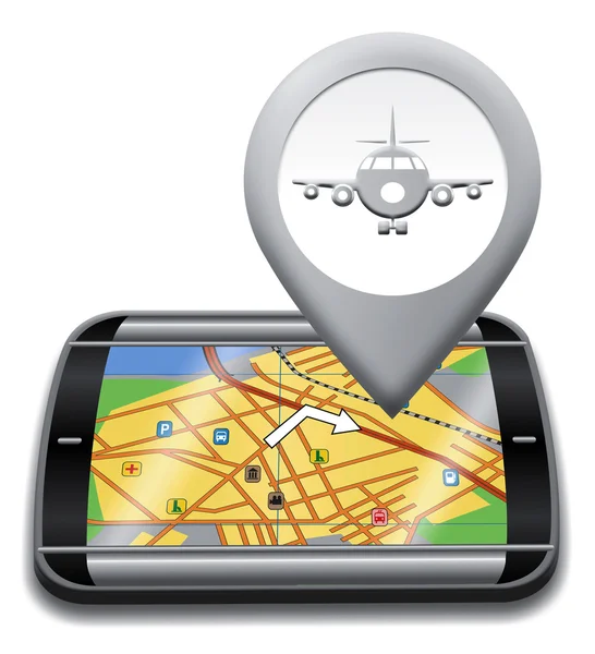 Flygplats Gps visar landningsbana 3d Illustration — Stockfoto