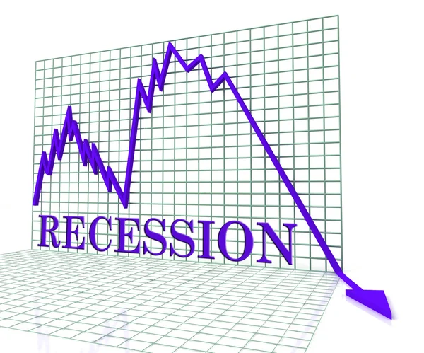 Recession Graph Negative Means Economic Depression 3d Rendering — Stock Photo, Image
