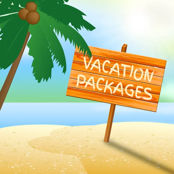 Vacation Packages Indicates Time Off And Holidays — Stock Photo, Image