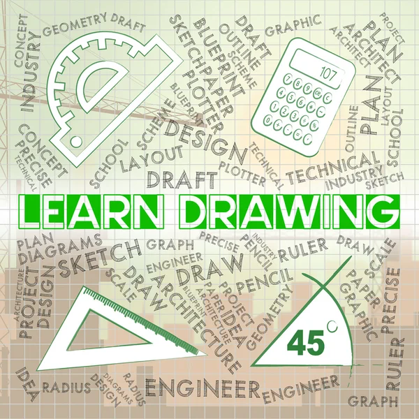 Leren tekening toont studie van de opleiding en scholing — Stockfoto